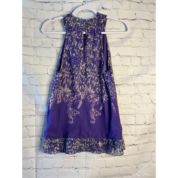Women's Kenar Purple w/ Stylish Pattern Sleeveless Blouse. SZ S. NWOT. - Picture 2 of 4